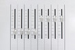 abstract top view of decibel level slider buttons forming two groups with alternate position