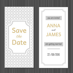 Canvas Print - Modern Wedding invitation with a abstract design.