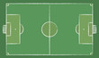 Football field or Soccer field. Chalk lines on a board. Football design in doodles style