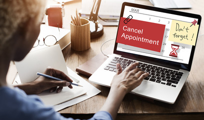 Poster - cancel appointment note calendar planner concept