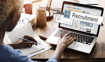 recruitment job work vacancy search concept