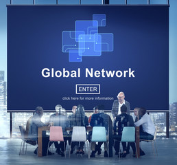 Canvas Print - Global Network Internet Technology Online Connection Concept