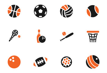  sport balls icon set