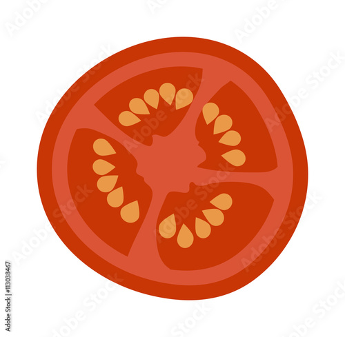 Tomato slice isolated vector illustration.