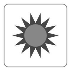 Wall Mural - sun icon. light sign with sunbeams. black design element, isolated on white background. symbol of su