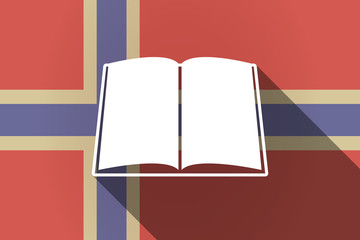 Wall Mural - Long shadow Norway flag with a book