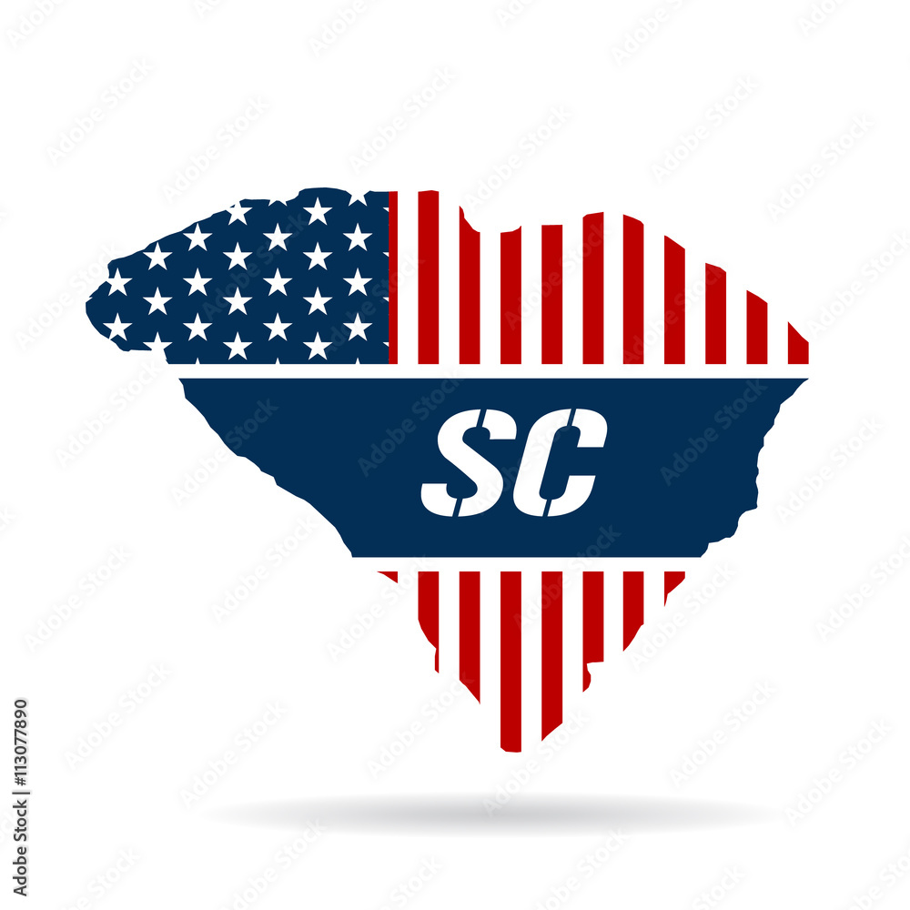 South Carolina patriotic map. Vector graphic design illustration Stock ...