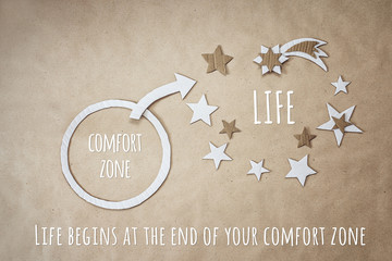 Wall Mural - inspirational quote and encouragement to leave your comfort zone