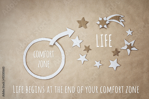 Fotomural Inspirational quote and encouragement to leave your comfort zone