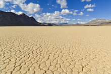 The Grandstand In Racetrack Valley, A Dried Lake Bed Known For Its Sliding Rocks On The Racetrack Playa, Death Valley National Park, California