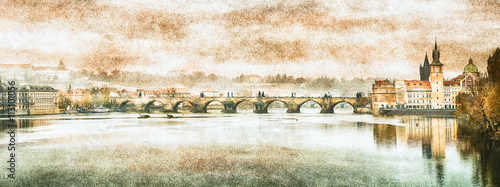 Fotomural Charles Bridge in Prague (Karluv Most) the Czech Republic
