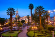 Cathedral of Arequipa in the evening, Peru
