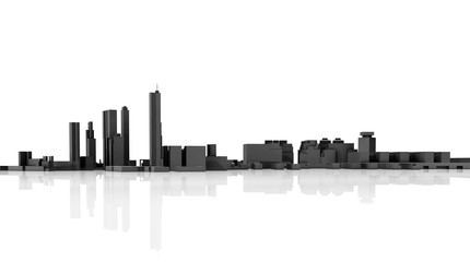 Wall Mural - Abstract modern cityscape skyline. 3d model