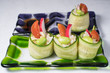 Cucumber rice rolls on plate