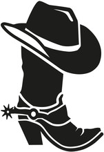 Cowboy Boot With Hat