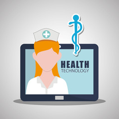 Health care design. technology icon. isolated illustration, vect