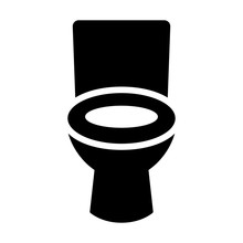 Bathroom / Restroom Toilet Seat Flat Icon For Apps And Websites