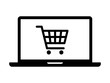 © martialred - Online shopping on laptop computer flat icon for apps and websites