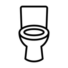 Bathroom / Restroom Toilet Seat Line Art Icon For Apps And Websites