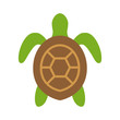 Sea turtle / marine turtle top view flat color icon for nature apps and websites