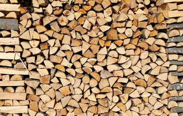 logs and timbers of a woodpile in the Woodshed