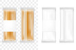 Transparent bag for spaghetti, macaroni, pasta. Vector white soft pack