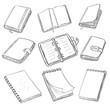 Vector Set of Sketch Notebooks, Notepads and Diaries