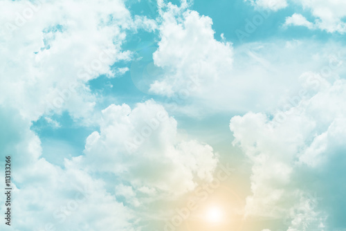 Fotografie, Obraz sun and cloud background with a pastel colored