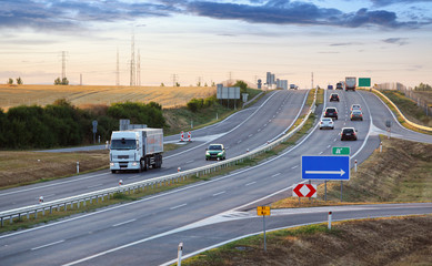 Wall Mural - Highway transportation with cars and Truck