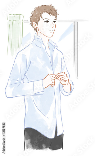 身支度する男性 Stock Illustration Adobe Stock 身支度する男性 Stock Illustration Adobe Stock