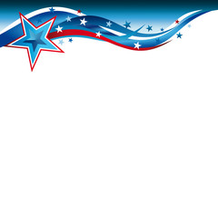 an abstract stars and stripes illustration for united states patriotic header design
