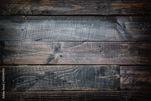 Rustic wooden table background top view.. Canvas Print