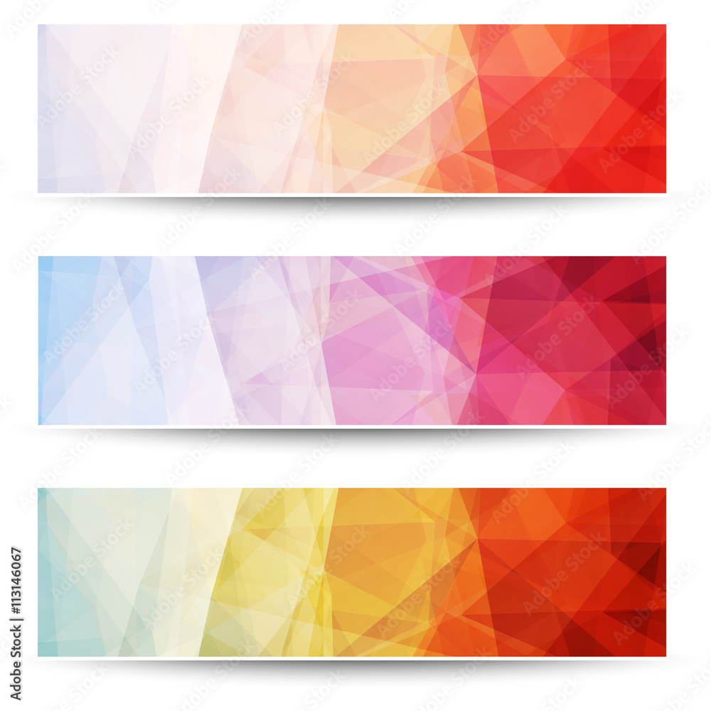 Abstract triangle pattern banners