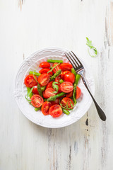 Wall Mural - Fresh salad with cherry tomatoes and asparagus