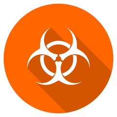 Aufkleber - Flat design round orange biohazard vector icon