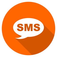 Aufkleber - Flat design round orange sms vector icon