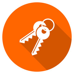 Leinwandbilder - Flat design orange round keys vector icon