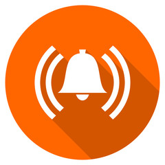 Fototapete - Orange flat design vector alarm icon