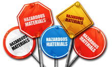 Hazardous Materials, 3D Rendering, Street Signs