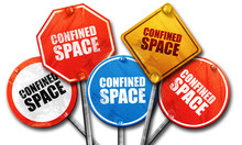 Confined Space, 3D Rendering, Street Signs
