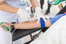Yasothorn THAILAND May-25 : People  Donate Blood To Red Cross  O