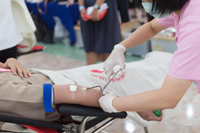 Yasothorn THAILAND May-25 : People  Donate Blood To Red Cross  O