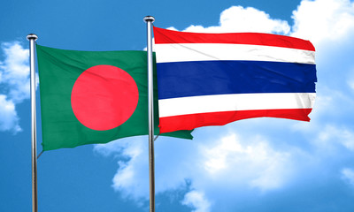 Wall Mural - Bangladesh flag with Thailand flag, 3D rendering