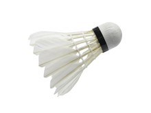 Shuttlecock Badminton In White Background Isolate With Clipping Path