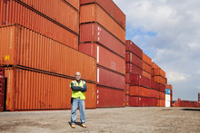 Portrait Of Freight Yard Employee