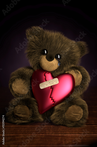 broken heart teddy bear