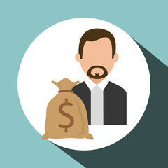 Financial item design. businessman icon. Flat illustration, vect