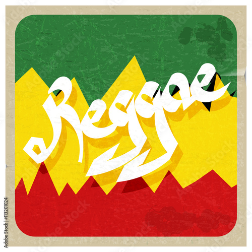 Dekoracja na wymiar  reggae-rocznika-plakat-kolorowy-plakat-rastaman-ze-slowem-regga