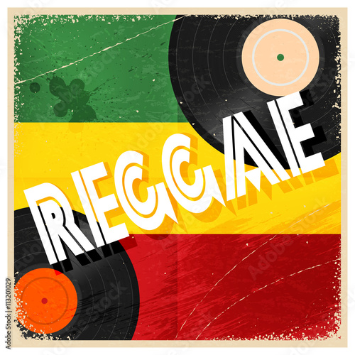 Dekoracja na wymiar  reggae-rocznika-plakat-kolorowy-plakat-rastaman-ze-slowem-regga