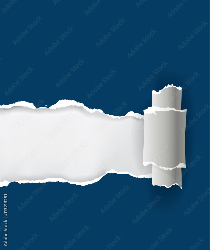 Blue Paper Ripping Blue ripped paper. Illustration of blue ripped paper with place for ...
